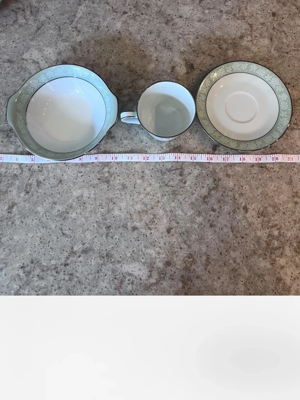 Vintage Noritake Pale Green Floral Band Porcelain Dinnerware Set-Vienne pattern